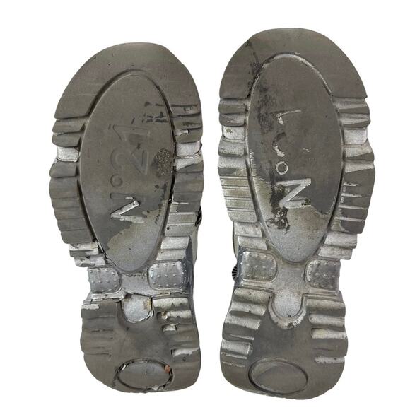 Nº21 Billy Silver Gold Leather Low Top Lace Up Athletic Sneakers Shoes 39.5 US 9 - Picture 4 of 12